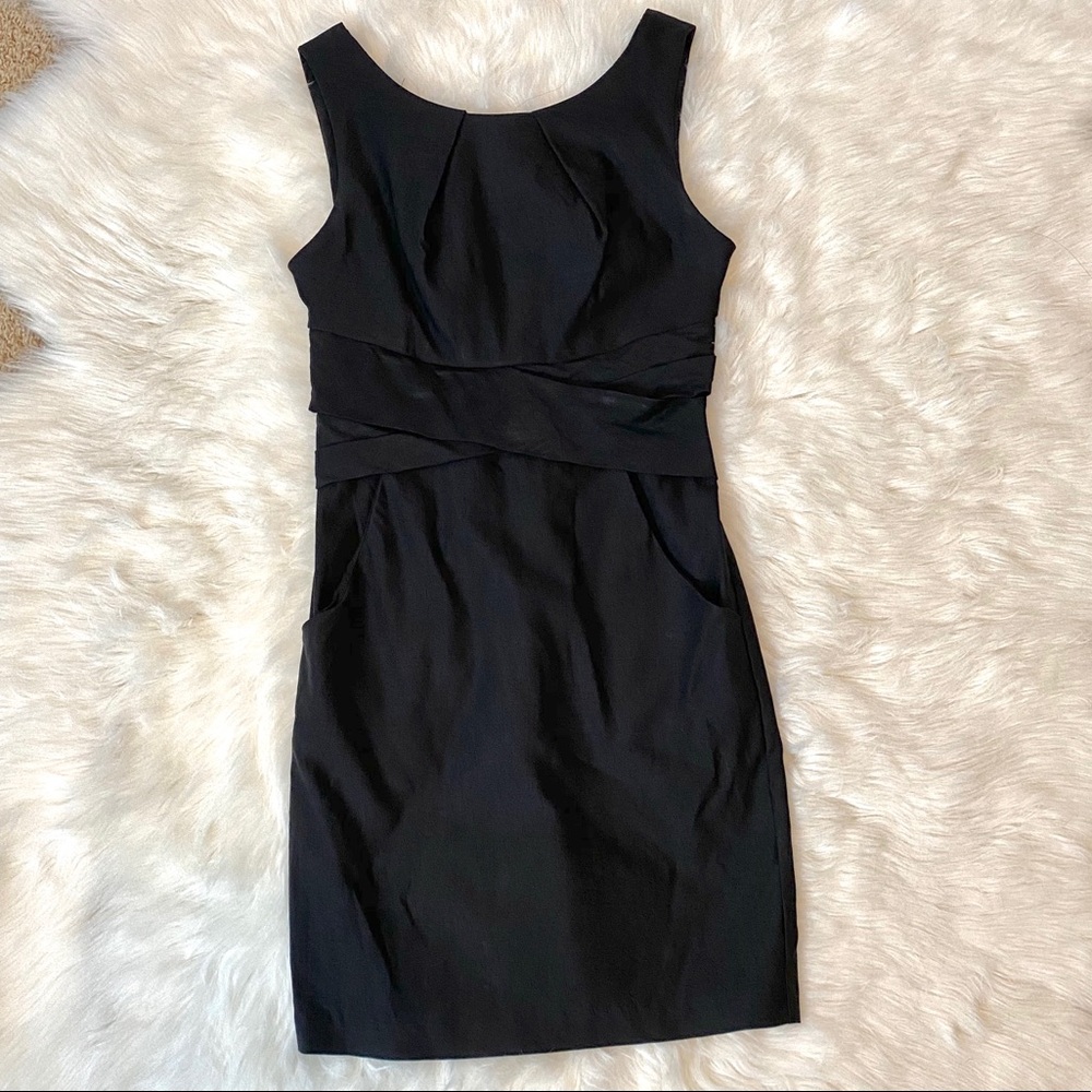 Black Scoop Neck Cocktail Dress (Size 9)